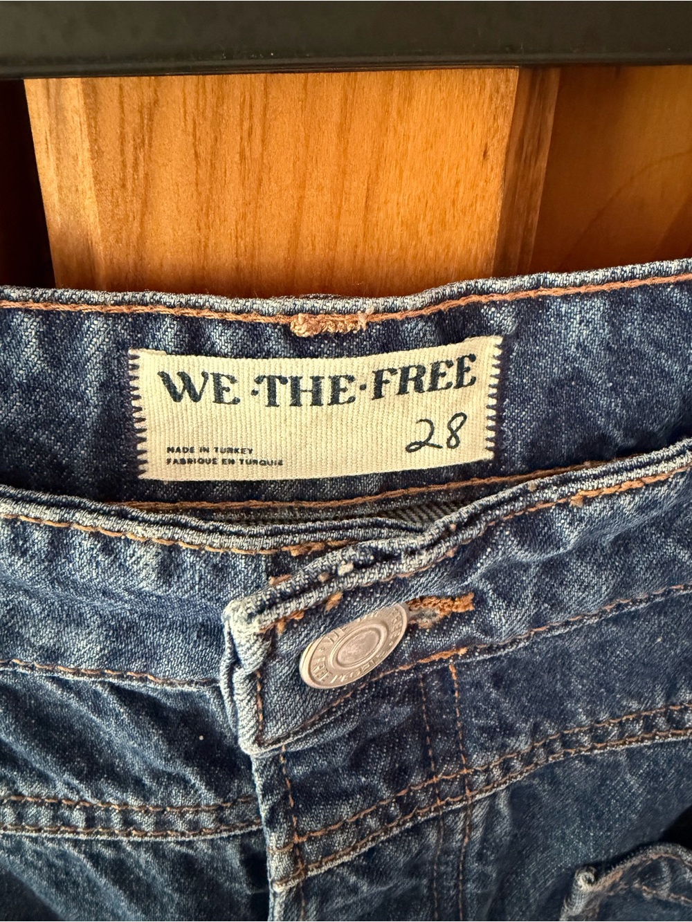 Free People We The Free Wide-Leg Palmer Jean in Indigo Blue size 28 - Picture 2 of 5